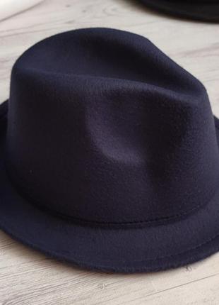 Фетровая шляпа трилби серый меланж8 фото