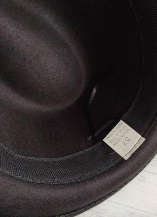 Фетровая шляпа трилби серый меланж7 фото