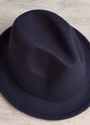 Фетровая шляпа трилби серый меланж9 фото