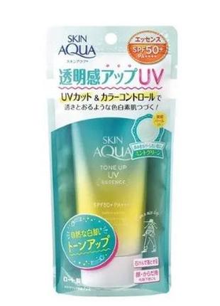 Rohto сонцезахисний крем із функцією корекції шкіри skin aqua tone up uv essence mint green spf 50+ pa++++