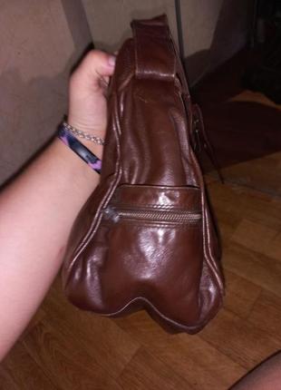 Стильная кожаная сумка emmy породистого шоколадного цвета4 фото