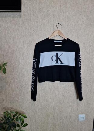 Коротка футболка з довгим рукавом calvin klein jeans з лого, оригінал9 фото