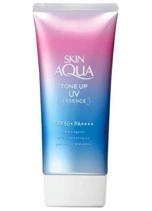 Rohto сонцезахисний крем квіткарекція шкіри skin aqua tone up uv essence lavander spf 50+ pa++++ (80 г)2 фото