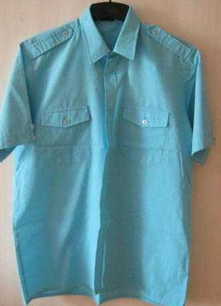 Мужская сорочка рубашка с погонами, наш р.48, воротник - 39