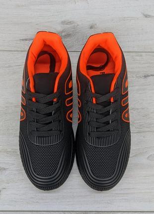 Кроссовки подростковые для мальчика черные с оранжевым paliament6 фото