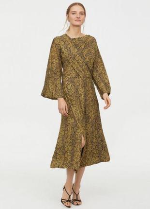 Плаття на міді плаття зміїний принт h&m