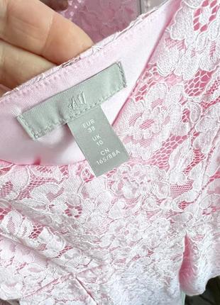 Новое сетевое платье. гипюровое платье h&amp;m розовое и пудра. летние короткие платья на бретелях5 фото
