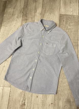 Хлопковая рубашка имитация джинса, hollister, размер 44-462 фото