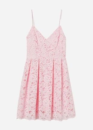 Новое сетевое платье. гипюровое платье h&m розовое и пудра. летние короткие платья на бретелях