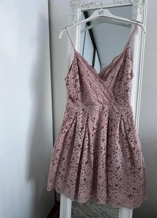 Новое сетевое платье. гипюровое платье h&amp;m розовое и пудра. летние короткие платья на бретелях8 фото