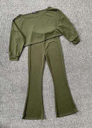 Шикарный трендовый костюм в рубчик штаны и топ misspap3 фото