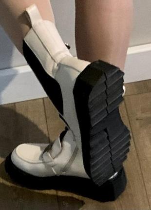 Челси ботинки демисезонные кожаные высокие с цепями мега стильные в стиле balenciaga7 фото