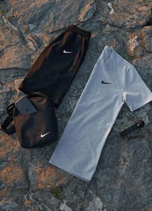 Комплект футболка + шорты + барсетка мужская nike7 фото