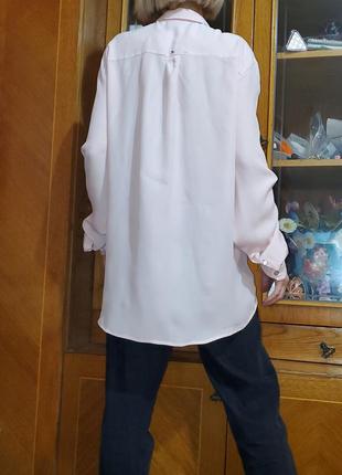Шовкова пудрова блуза сорочка sportmax code, max mara, шовк, вільного крою7 фото