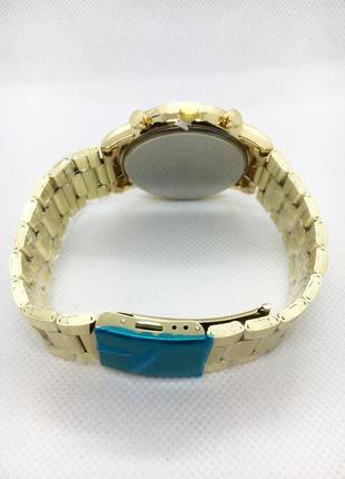 Часы мужские наручные классические на браслете золотистые ( код: ibw679y )4 фото