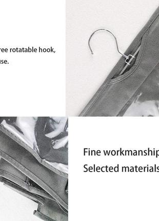 Органайзер на 6 отделений для хранения сумок серого цвета7 фото