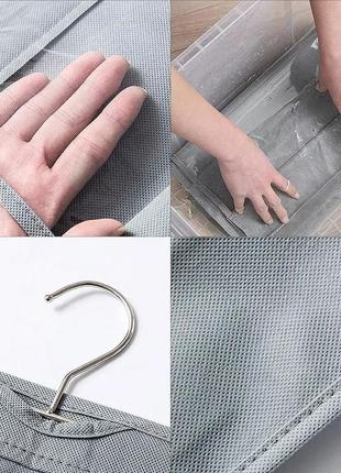 Органайзер на 6 отделений для хранения сумок серого цвета6 фото