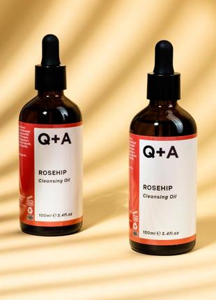 Q+a - живильна олія для зняття макіяжу з шипшиною - rosehip cleansing oil - 100 ml