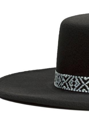 Шляпа h&m канотье орнамент чёрная кэжуал полиэстер •s(54cм)2 фото