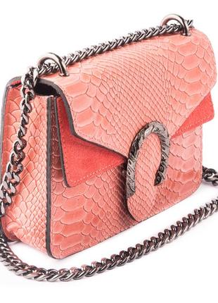Рожева жіноча шкіряна сумка vera pelle2 фото