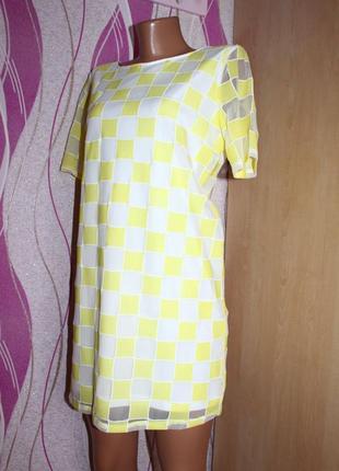 Блуза удлиненная / как платье или туника в квадраты / румыния