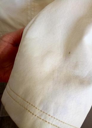 М белая короткая куртка из искусственной кожи с резинкой в талии new look5 фото