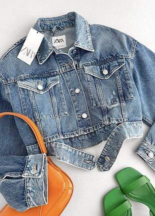 Джинсова куртка zara / джинсовая куртка zara