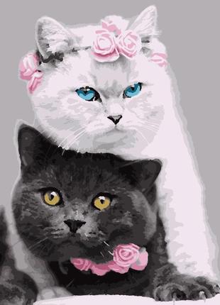 Картина за номерами котики 4210