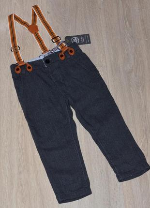 Брюки cool club 1,5-2 года. с подтяжками брючки штаны на подтяжках классические классные строгие нарядные на праздник
