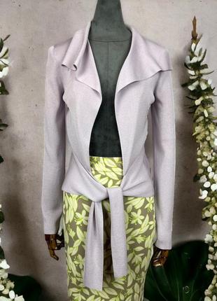 Шовковий лавандовий кардиган на зав’язці escada