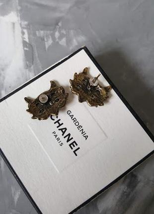 Серьги коричневые совы гвоздики кристаллы новые3 фото