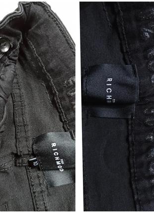 Новые чёрные джинсы стрейч richmond, 8-9 лет.3 фото