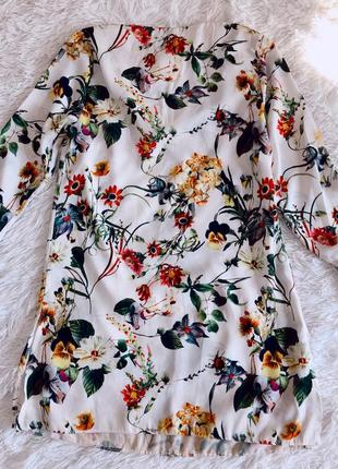 Нежное платье george в цветочный принт с бантами на рукавах9 фото