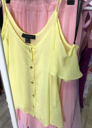 Блуза майка лимонного желтого цвета