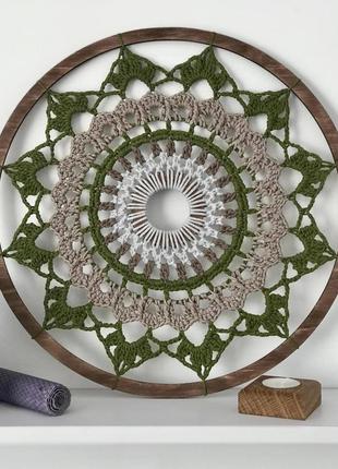 Панно круглое ,мандала гармония 41 см ажурная,вязаная крючком,ручная работа,декор для...