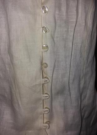 Новая приталенная  льняная блуза,46-50разм.3 фото