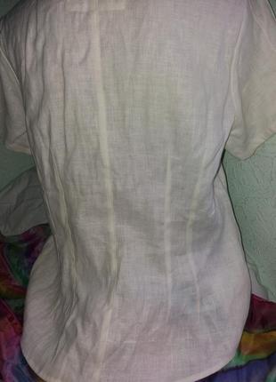 Новая приталенная  льняная блуза,46-50разм.4 фото