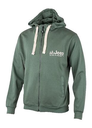 Чоловіча толстовка jeep hooded sweatshirt full zip the spirit of adventure хакі m (o102570-e846 m)