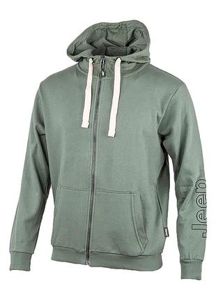 Мужская толстовка jeep hooded sweatshirt full zip sleeve embroidery хаки xl (o102571-e850 xl)