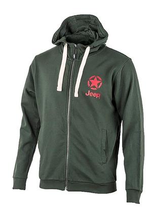 Чоловіча толстовка jeep hooded sweatshirt full zip star&jeep хакі m (o102572-e848 m)