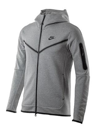 Чоловіча толстовка nike m nsw tch flc hoodie fz wr сірий 2xl (cu4489-063 2xl)