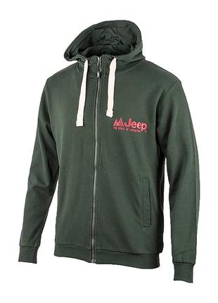 Чоловіча толстовка jeep hooded sweatshirt full zip the spirit of adventure хакі l (o102570-e848 l)