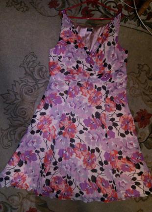 Натурал-100%шёлк,романтичное платье в цветочный принт,большого 18-20размера,hoobs2 фото