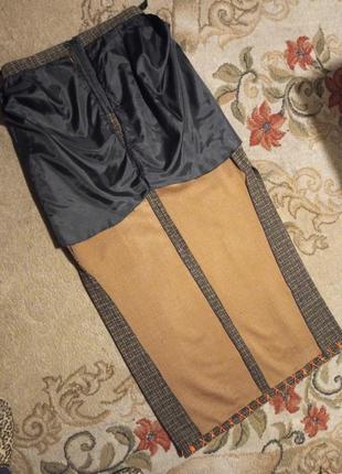 Длинная,демисезонная юбка с разрезами и декором,бохо4 фото