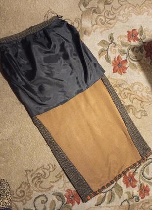Длинная,демисезонная юбка с разрезами и декором,бохо7 фото