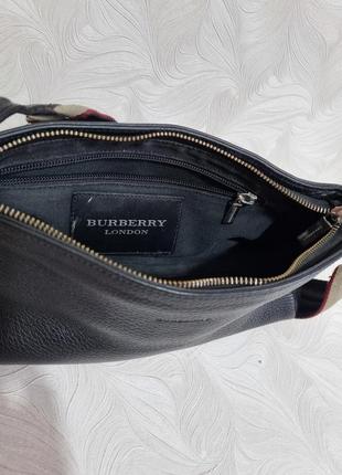 Шкіряна сумка багет burberry, оригінал7 фото