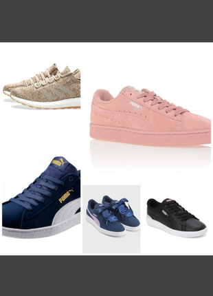 Кроссовки женские в ассортименте, женские кроссовки, женские кеды, кожаные кеды, замшевые кеды, puma, adidas
