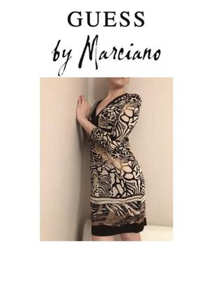 Guess by marciano прохладное платье 🐅 принт, размер s -m {42}