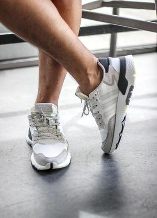 Кросівки чоловічі adidas nite jogger black/white1 фото