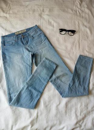 Голубые летние тонкие джинсы брюки штаны скини узкачи от denim co3 фото
